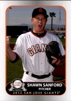2012 Grandstand San Jose Giants #8 Shawn Sanford Front