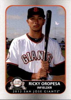 2012 Grandstand San Jose Giants #20 Ricky Oropesa Front