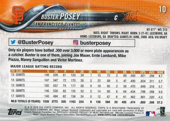 2018 Topps On-Demand 3D #10 Buster Posey Back