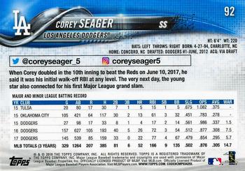 2018 Topps On-Demand 3D #92 Corey Seager Back
