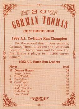 1992 Milwaukee Brewers Lead Off Programs Elite Class #NNO Gorman Thomas Back