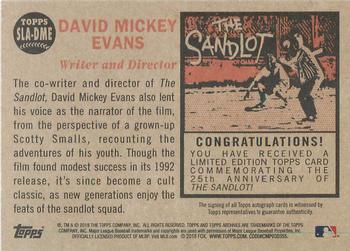 2018 Topps Archives - The Sandlot Autographs #SLA-DME David Mickey Evans Back