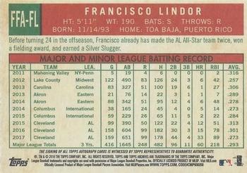 2018 Topps Archives - Fan Favorites Autographs #FFA-FL Francisco Lindor Back