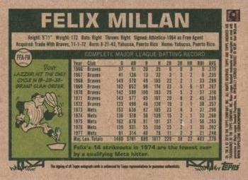 2018 Topps Archives - Fan Favorites Autographs #FFA-FM Felix Millan Back