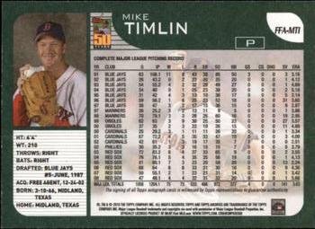2018 Topps Archives - Fan Favorites Autographs #FFA-MTI Mike Timlin Back