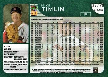 2018 Topps Archives - Fan Favorites Autographs Silver #FFA-MTI Mike Timlin Back