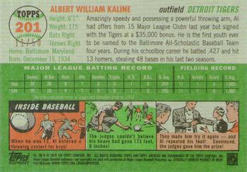 2018 Topps Archives - Topps Rookie History Blue #201 Al Kaline Back