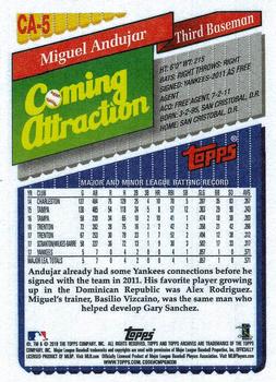 2018 Topps Archives - 1993 Coming Attraction #CA-5 Miguel Andujar Back