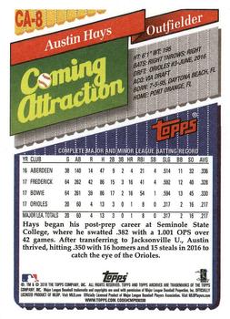 2018 Topps Archives - 1993 Coming Attraction #CA-8 Austin Hays Back