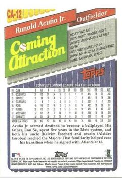 2018 Topps Archives - 1993 Coming Attraction #CA-12 Ronald Acuna Jr. Back