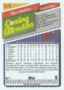 2018 Topps Archives - 1993 Coming Attraction #CA-16 Rhys Hoskins Back