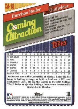 2018 Topps Archives - 1993 Coming Attraction #CA-18 Harrison Bader Back