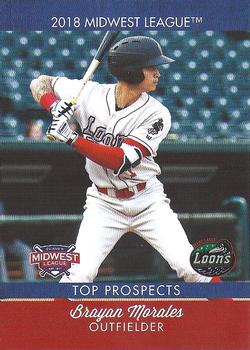 2018 Choice Midwest League Top Prospects #17 Brayan Morales Front