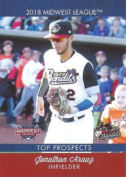 2018 Choice Midwest League Top Prospects #27 Jonathan Arauz Front