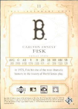 2005 SP Legendary Cuts #11 Carlton Fisk Back