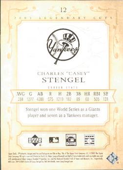 2005 SP Legendary Cuts #12 Casey Stengel Back