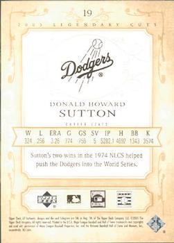 2005 SP Legendary Cuts #19 Don Sutton Back