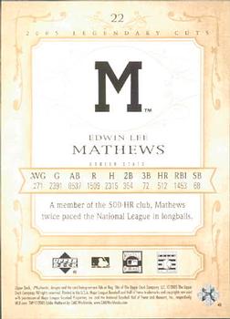 2005 SP Legendary Cuts #22 Eddie Mathews Back