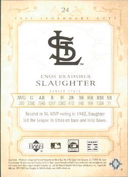 2005 SP Legendary Cuts #24 Enos Slaughter Back