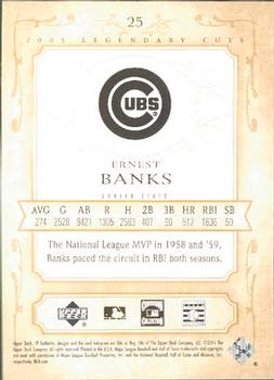 2005 SP Legendary Cuts #25 Ernie Banks Back