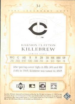 2005 SP Legendary Cuts #34 Harmon Killebrew Back