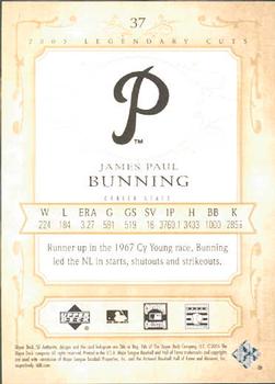 2005 SP Legendary Cuts #37 Jim Bunning Back