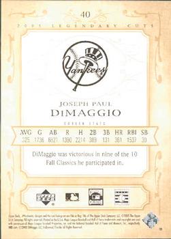 2005 SP Legendary Cuts #40 Joe DiMaggio Back