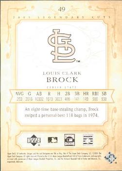 2005 SP Legendary Cuts #49 Lou Brock Back