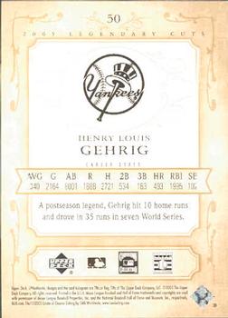2005 SP Legendary Cuts #50 Lou Gehrig Back