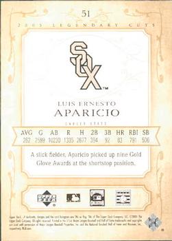 2005 SP Legendary Cuts #51 Luis Aparicio Back