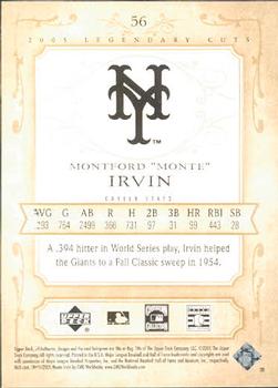 2005 SP Legendary Cuts #56 Monte Irvin Back