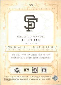 2005 SP Legendary Cuts #58 Orlando Cepeda Back