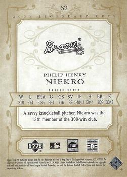 2005 SP Legendary Cuts #62 Phil Niekro Back