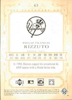 2005 SP Legendary Cuts #63 Phil Rizzuto Back