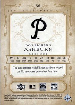 2005 SP Legendary Cuts #66 Richie Ashburn Back