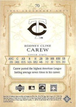 2005 SP Legendary Cuts #70 Rod Carew Back