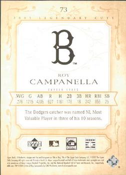 2005 SP Legendary Cuts #73 Roy Campanella Back