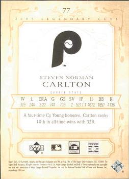 2005 SP Legendary Cuts #77 Steve Carlton Back
