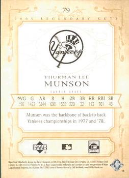 2005 SP Legendary Cuts #79 Thurman Munson Back