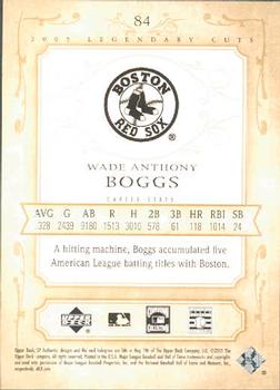 2005 SP Legendary Cuts #84 Wade Boggs Back