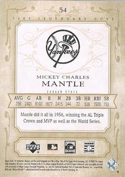 2005 SP Legendary Cuts #54 Mickey Mantle Back
