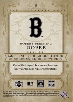 2005 SP Legendary Cuts #8 Bobby Doerr Back