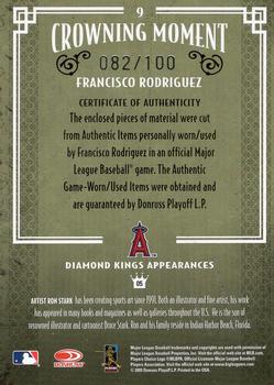 2005 Donruss Diamond Kings - Materials Framed Red #9 Francisco Rodriguez Back