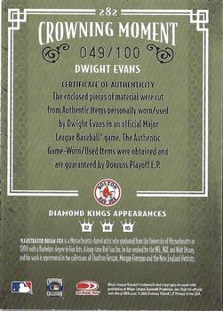 2005 Donruss Diamond Kings - Materials Framed Red #282 Dwight Evans Back