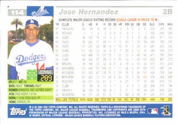 2005 Topps #114 Jose Hernandez Back