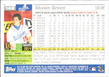 2005 Topps #142 Shawn Green Back