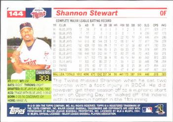 2005 Topps #144 Shannon Stewart Back