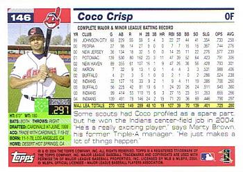 2005 Topps #146 Coco Crisp Back