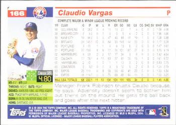2005 Topps #166 Claudio Vargas Back