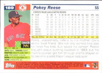 2005 Topps #189 Pokey Reese Back